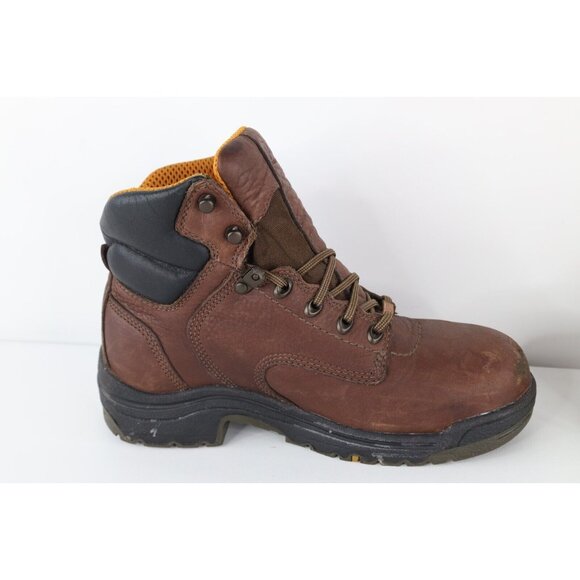 Vintage Timberland Pro Mens 7.5 W Distressed Steel Toe Waterproof Leather Boots main image 4